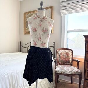 Fairy joey b black polka dot asymmetrical skirt xs